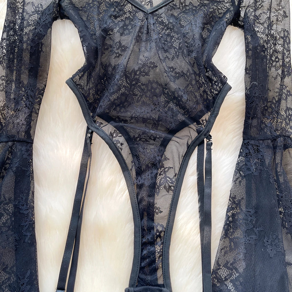 Veilbound Lace Bodysuit Set
