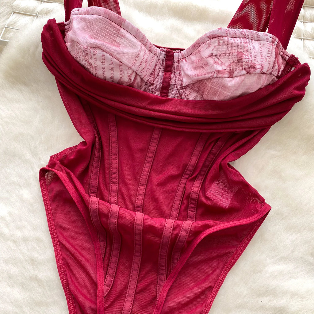 Redline Corset Bodysuit