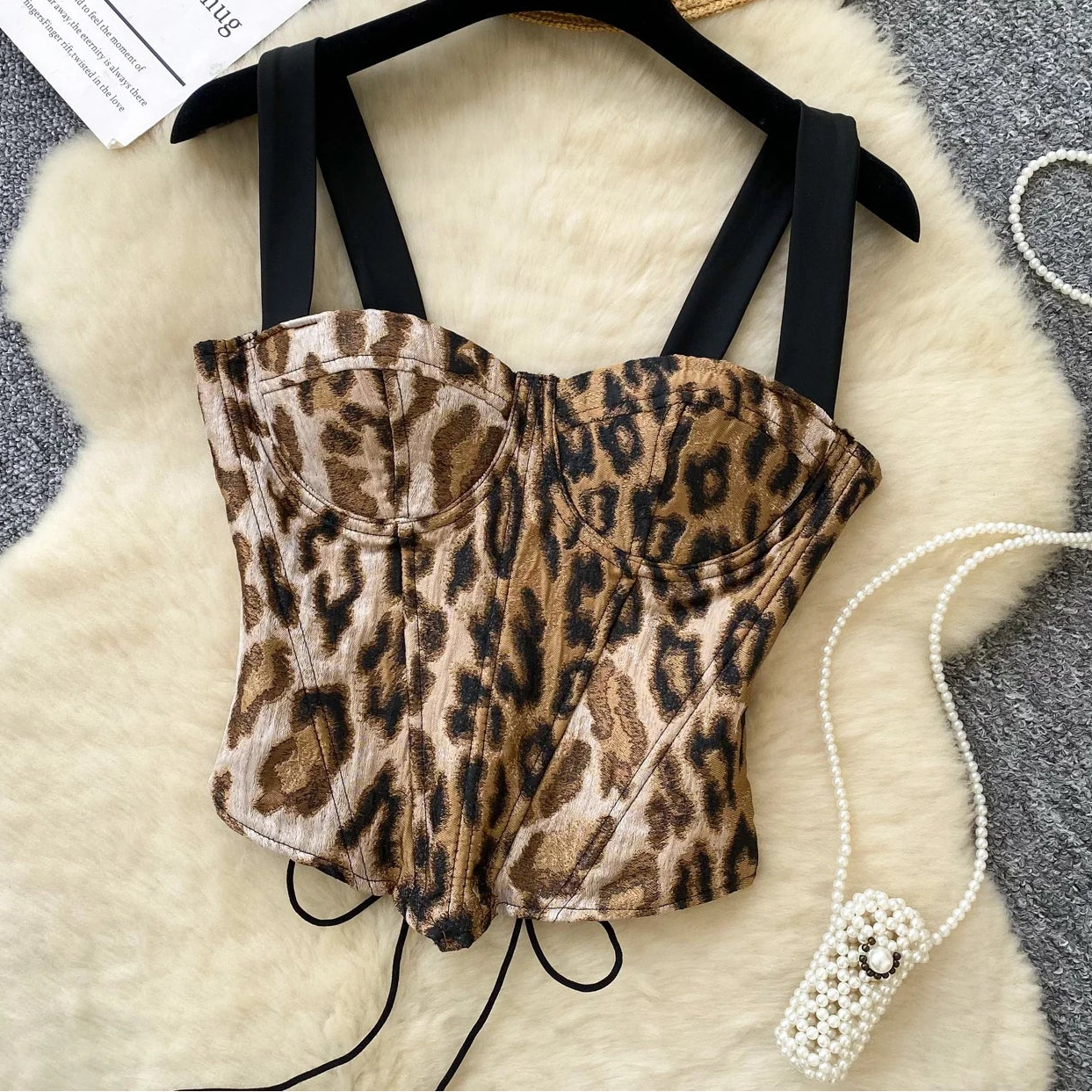 Leopard Laced Corset Top