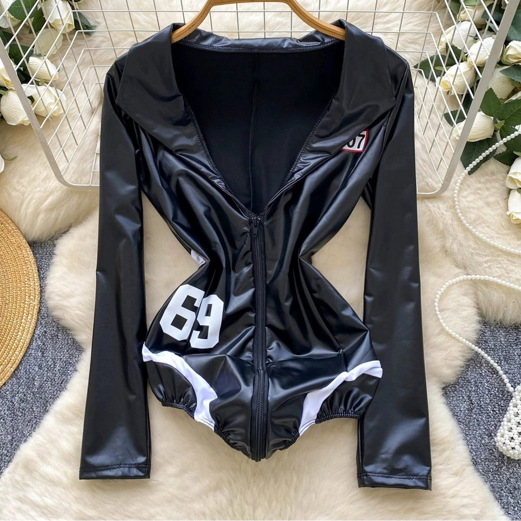 Gridline Zip Bodysuit