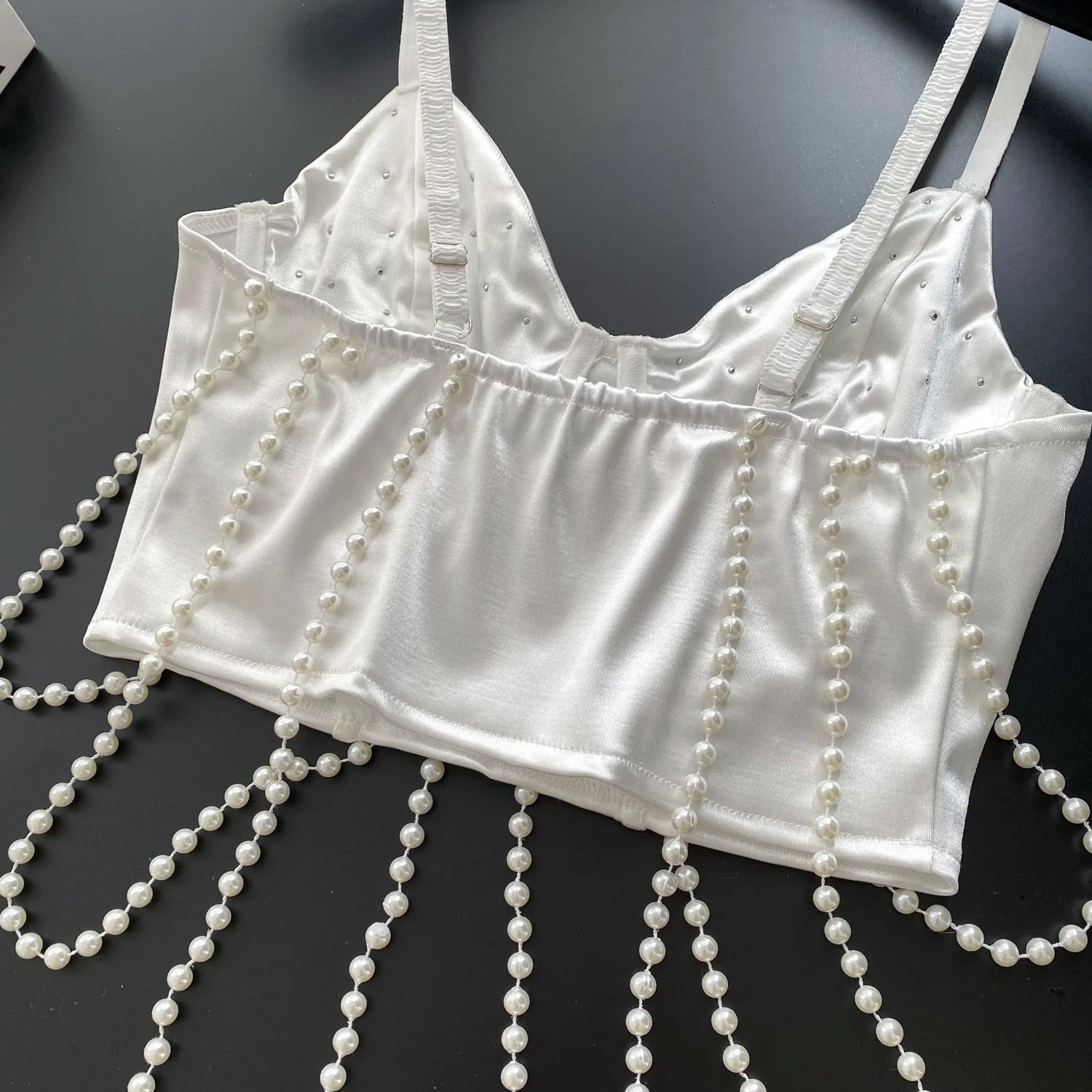 Pearl Chain Bustier Top
