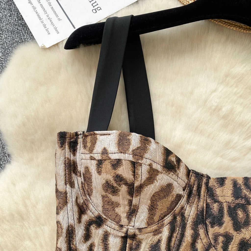 Leopard Laced Corset Top