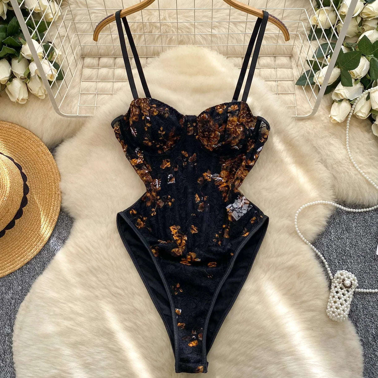 Garden Frame Corset Bodysuit