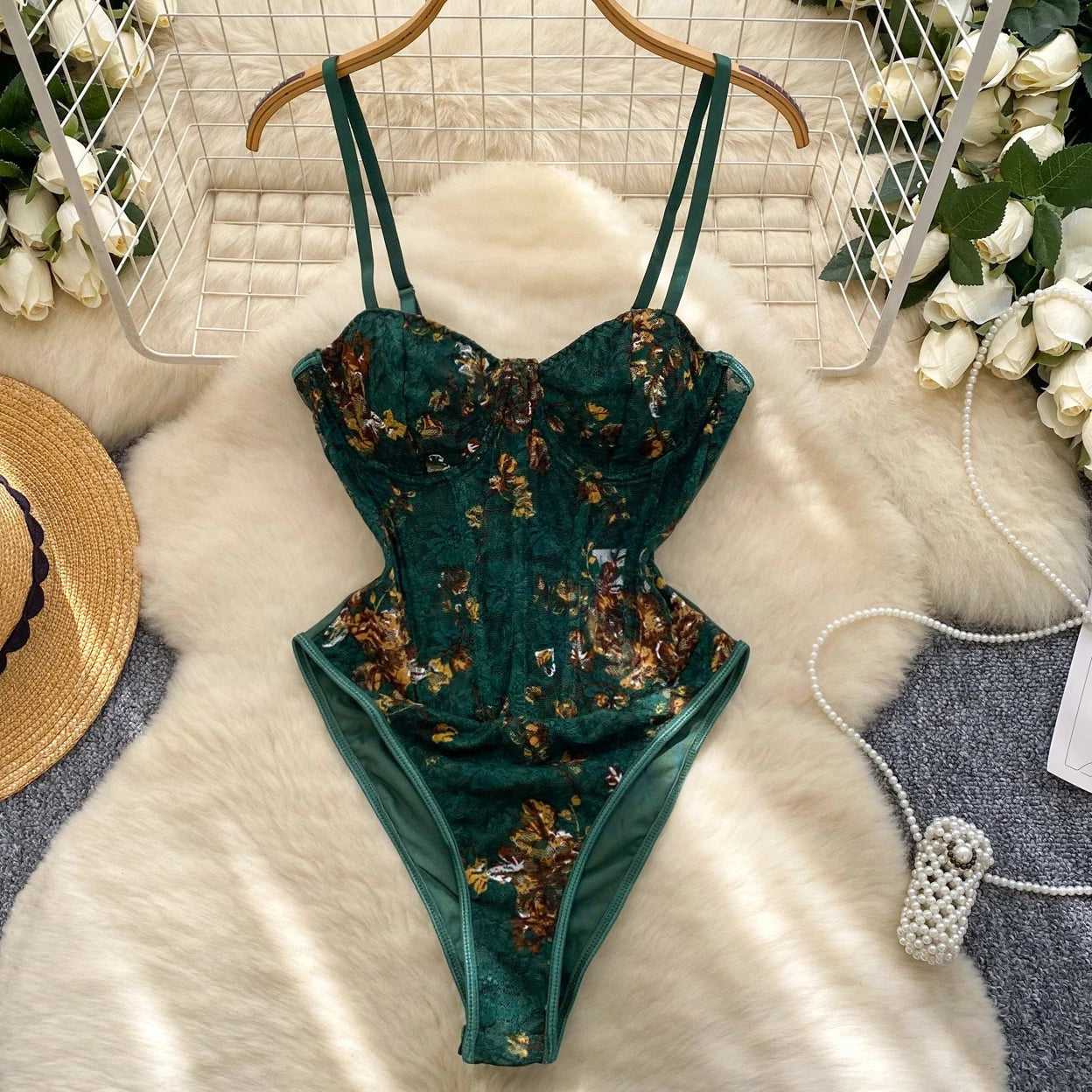 Garden Frame Corset Bodysuit