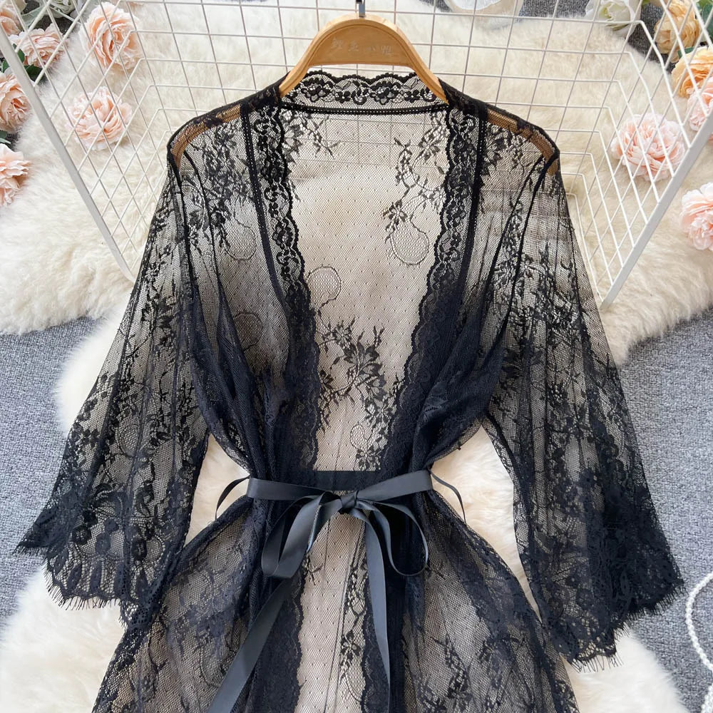 Whisperveil Lace Robe