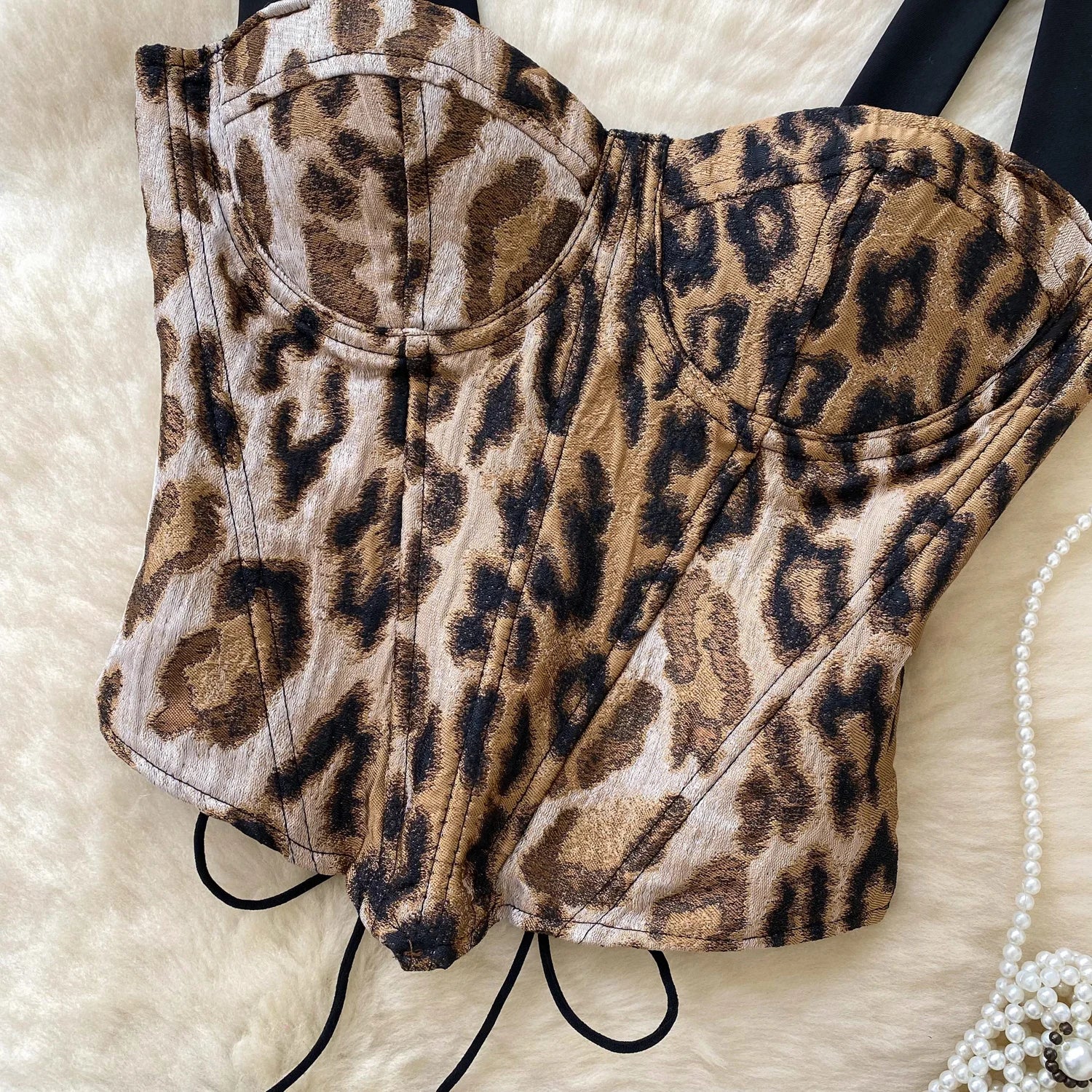 Leopard Laced Corset Top