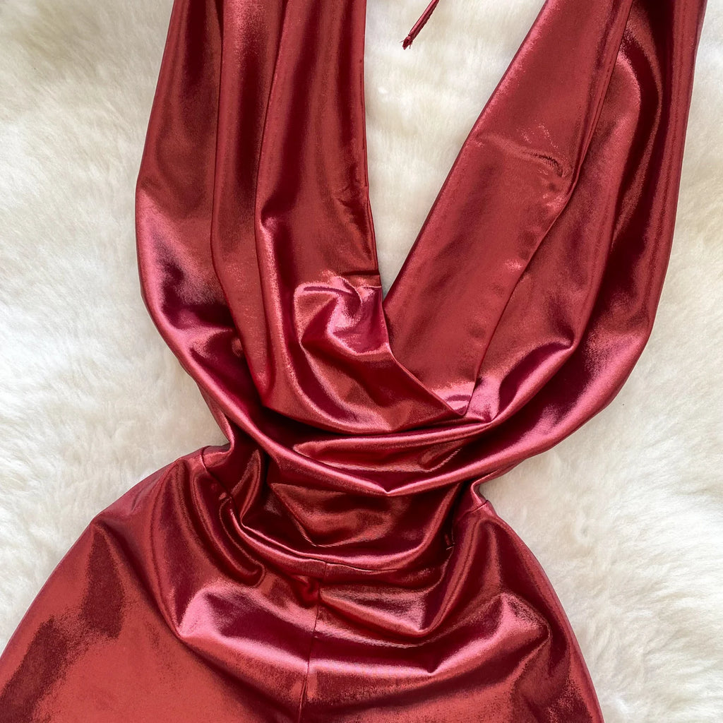 Silk and Sin Halter Romper