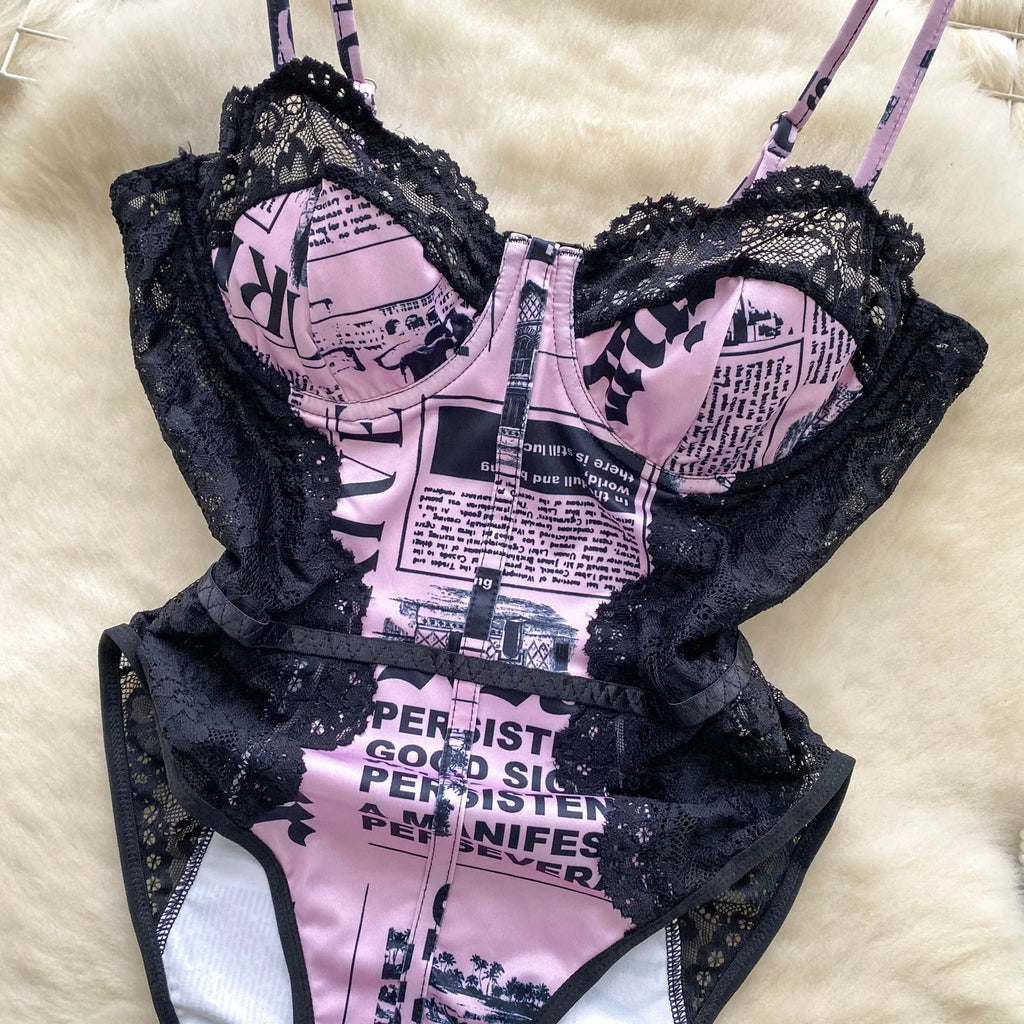 Scriptlace Corset Bodysuit