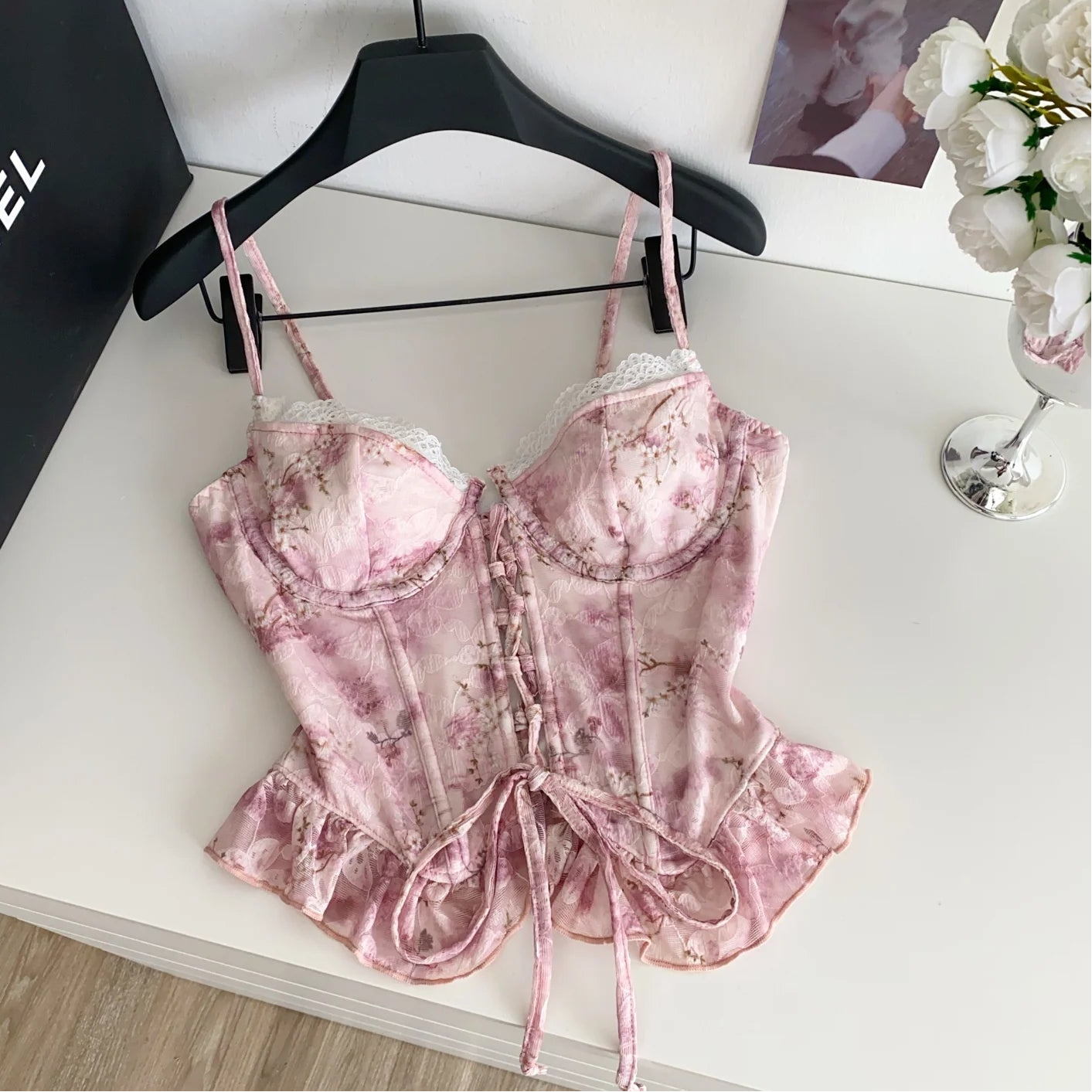 Petalbound Floral Lace Up Corset