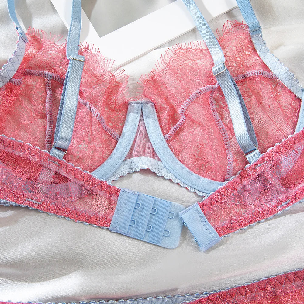 Rose Veil Sheer Lace Set