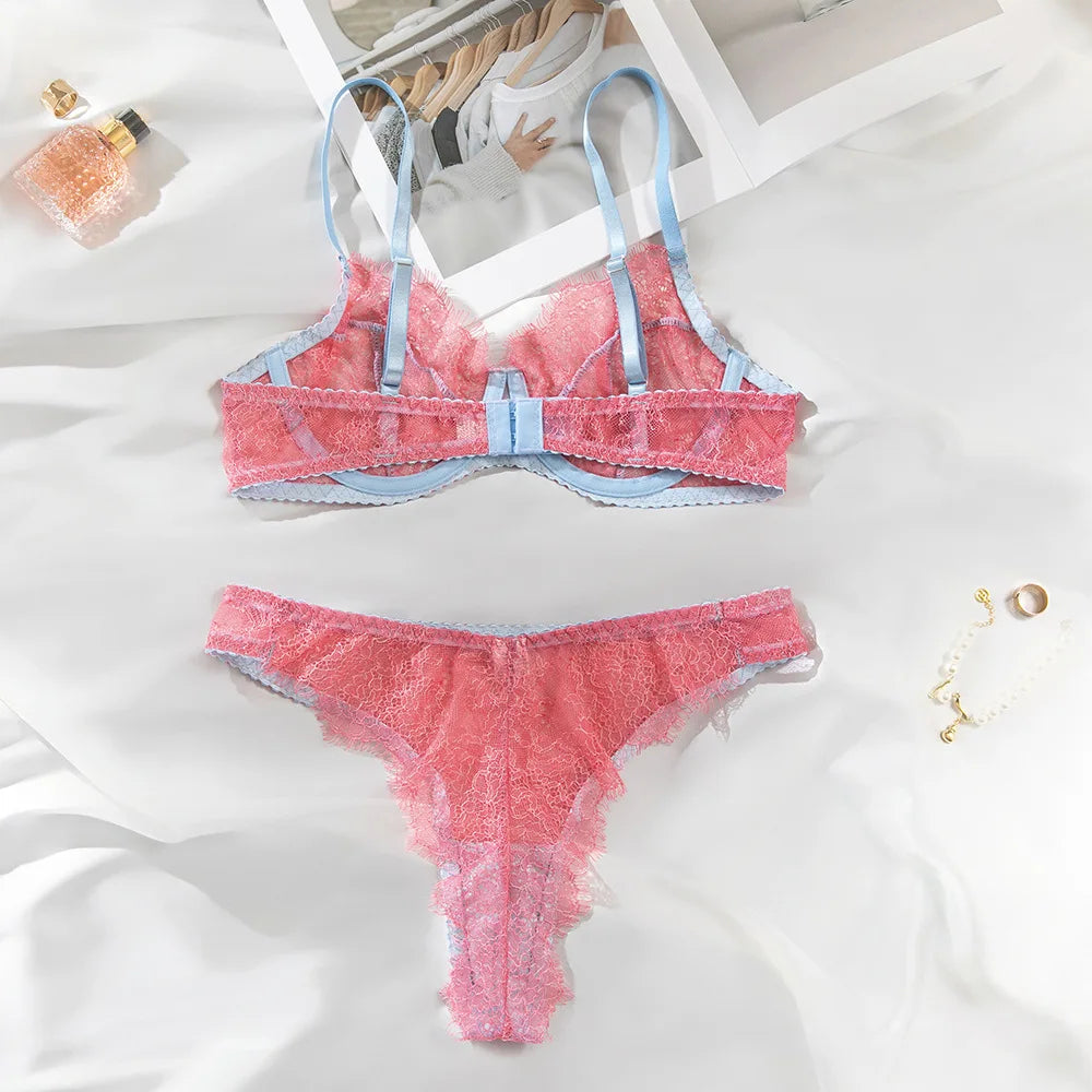 Rose Veil Sheer Lace Set