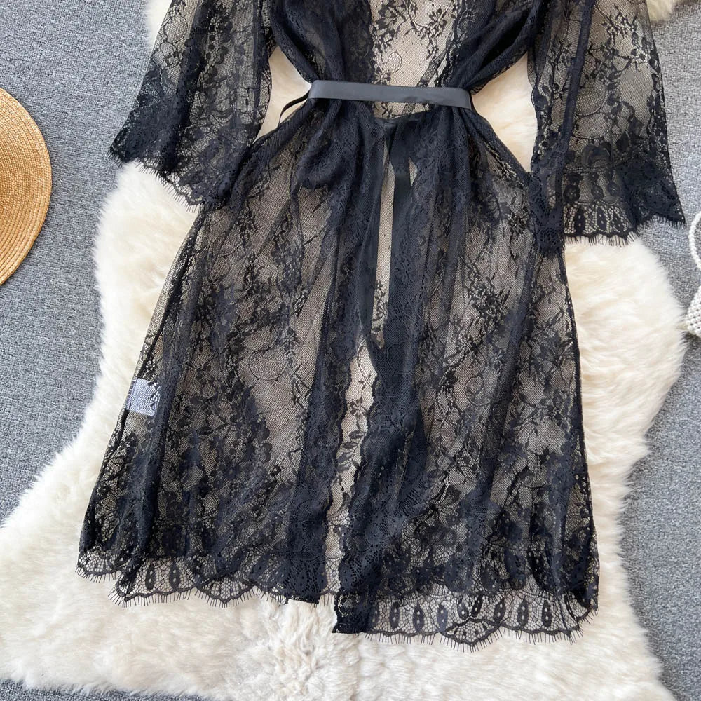 Whisperveil Lace Robe