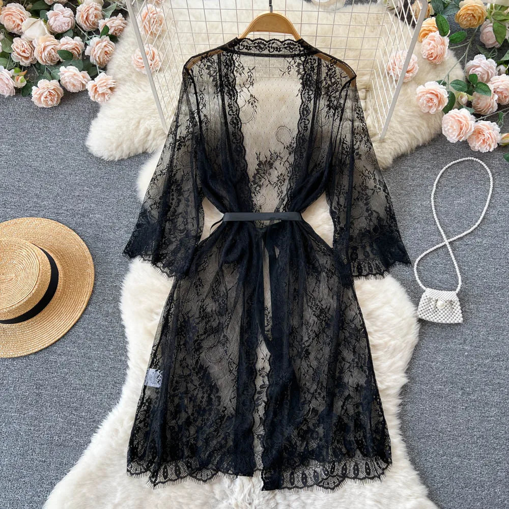 Whisperveil Lace Robe