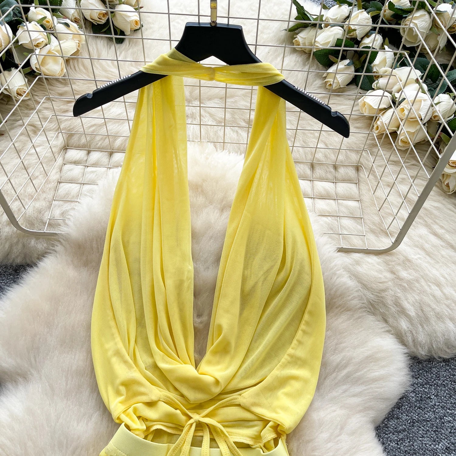 Honey Glazed Halter Dress