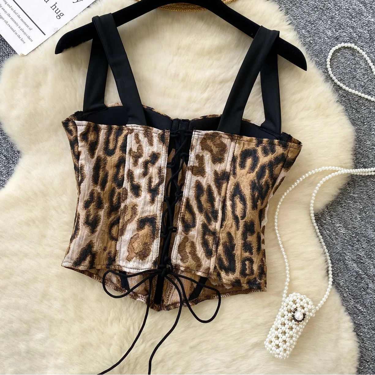 Leopard Laced Corset Top