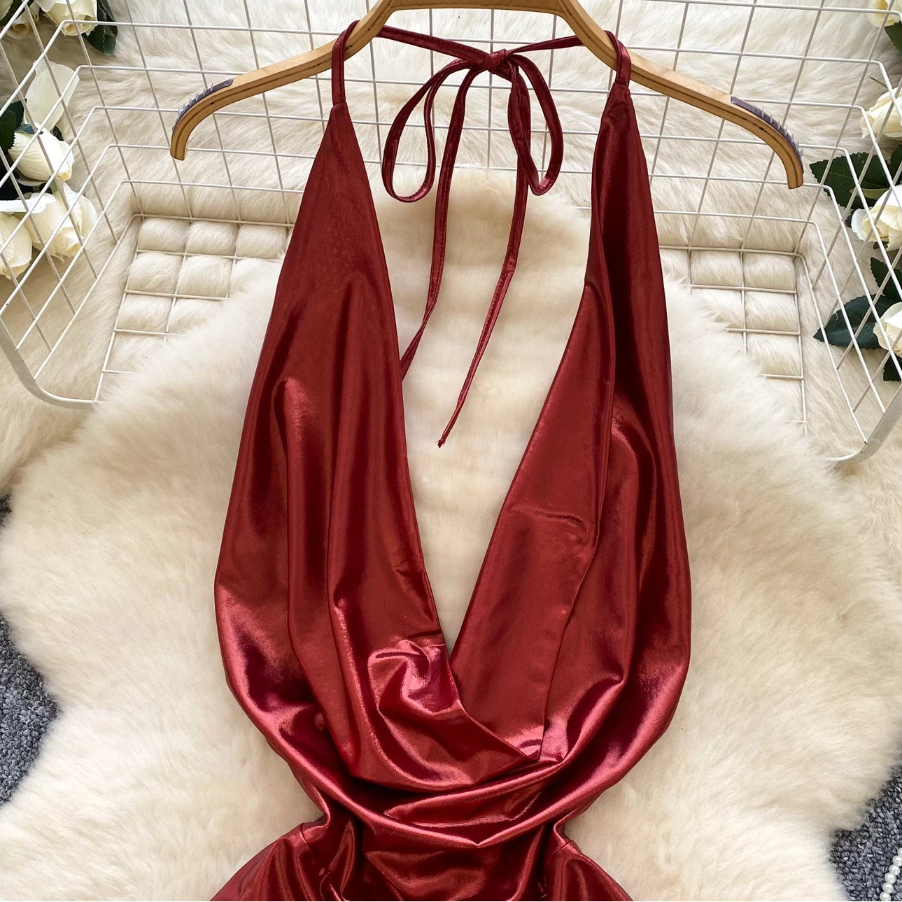 Silk and Sin Halter Romper