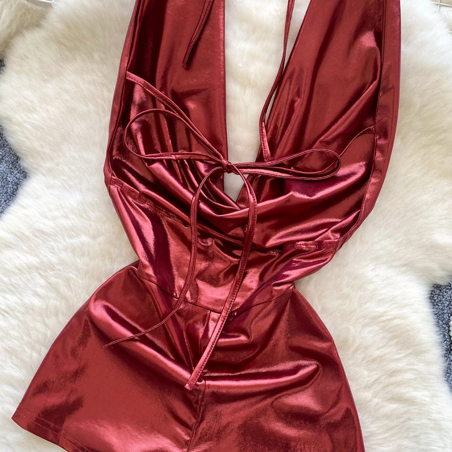 Silk and Sin Halter Romper