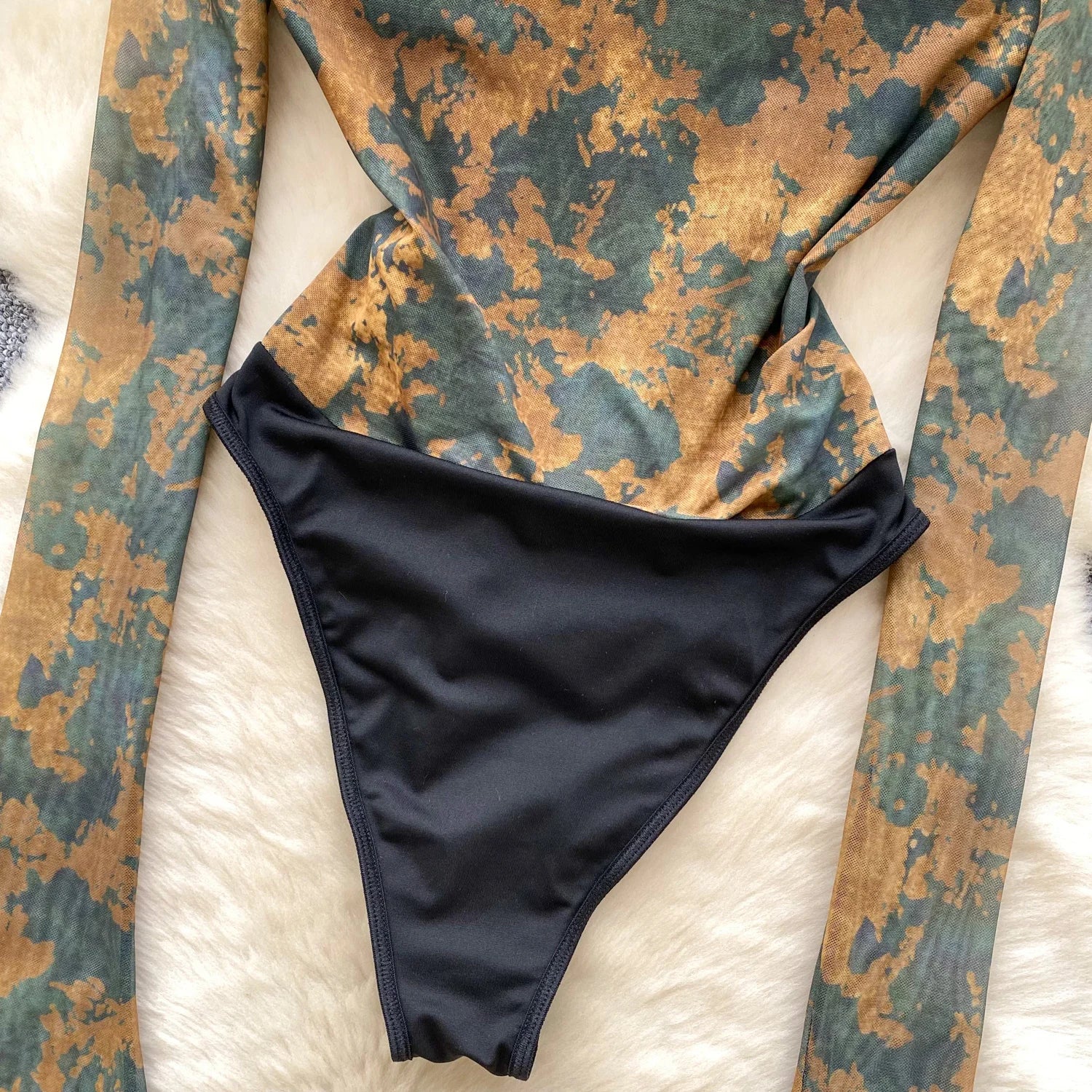 Strata Mesh Corset Bodysuit