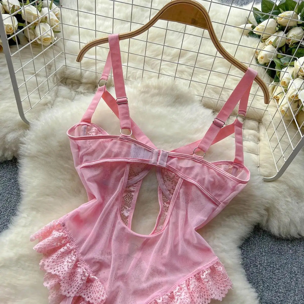 Frillbound Corset Bodysuit Set