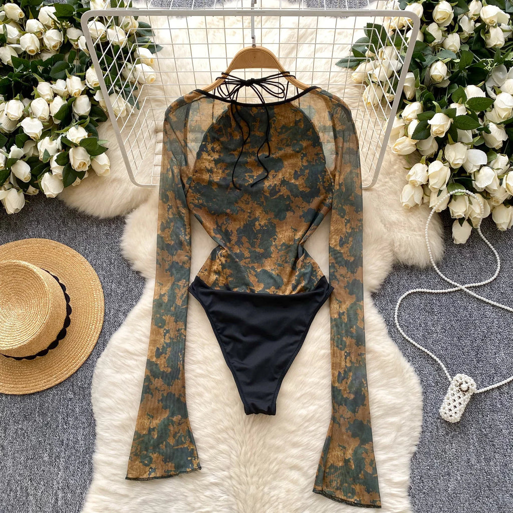 Strata Mesh Corset Bodysuit