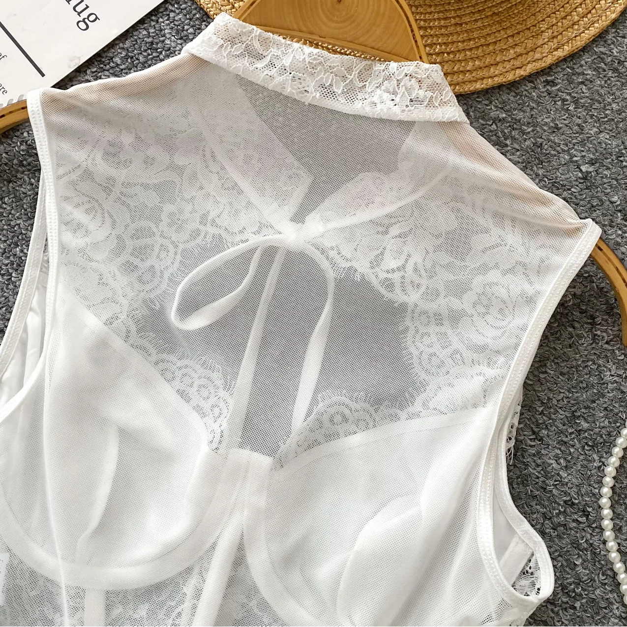 Closed Throat Lace Corset Top