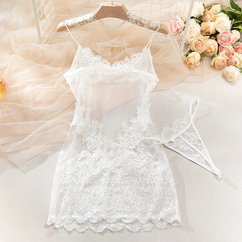 Nightfall Petal Lace Slip Dress