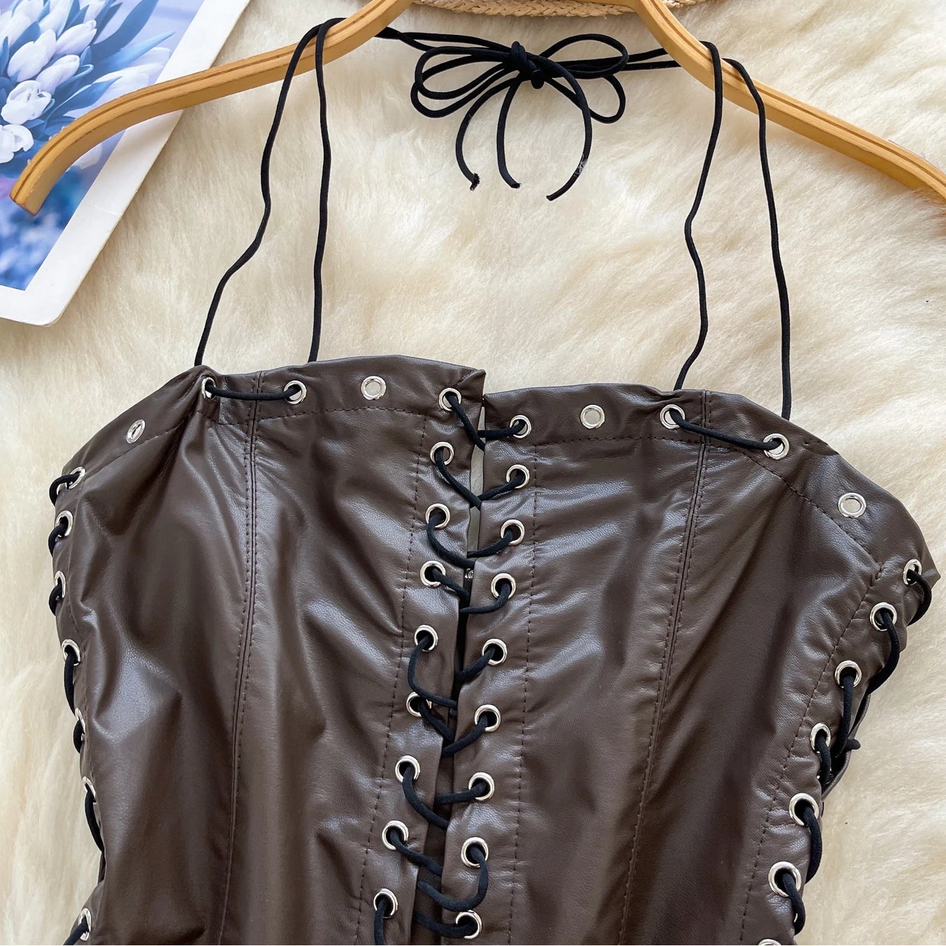 Laced and Leather Top