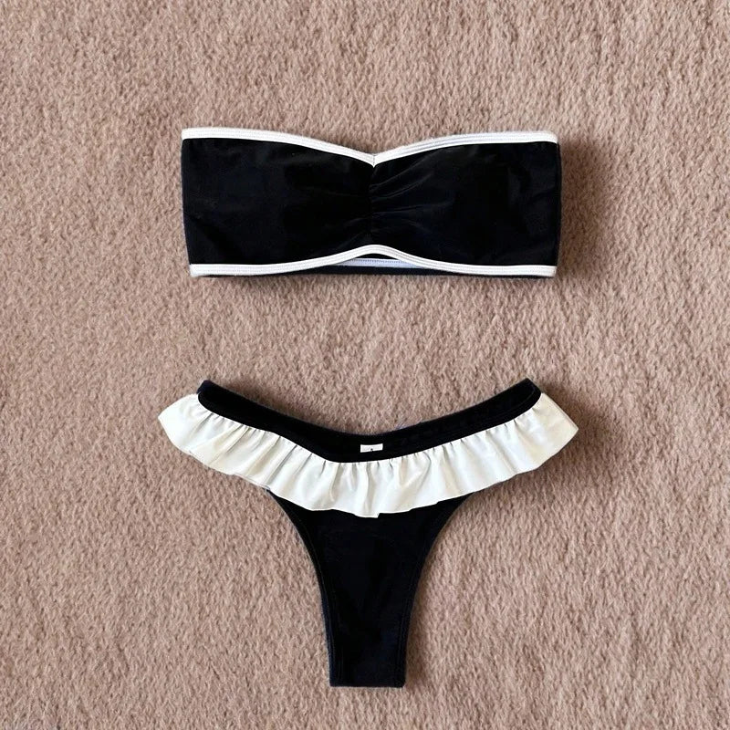 Ivory Edge Strapless Ruffle Set