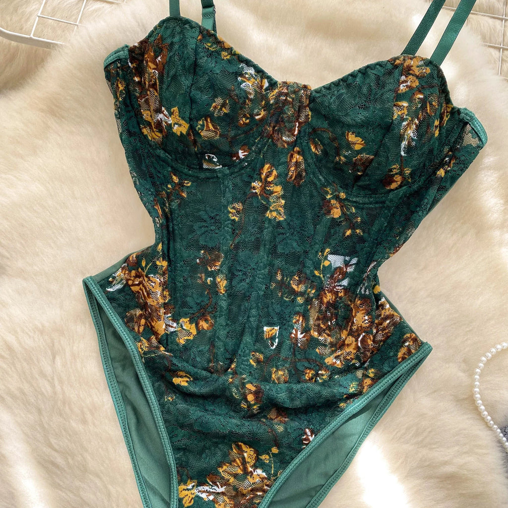 Garden Frame Corset Bodysuit