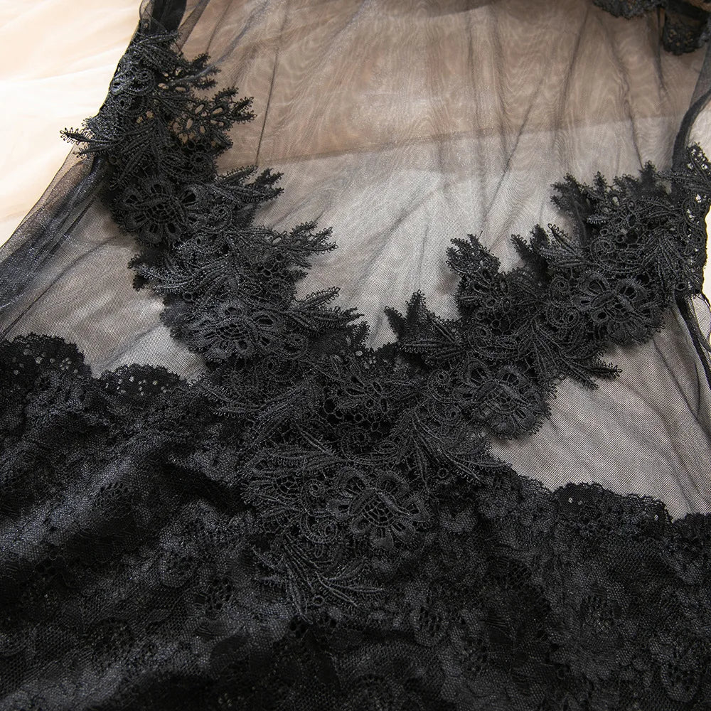 Nightfall Petal Lace Slip Dress