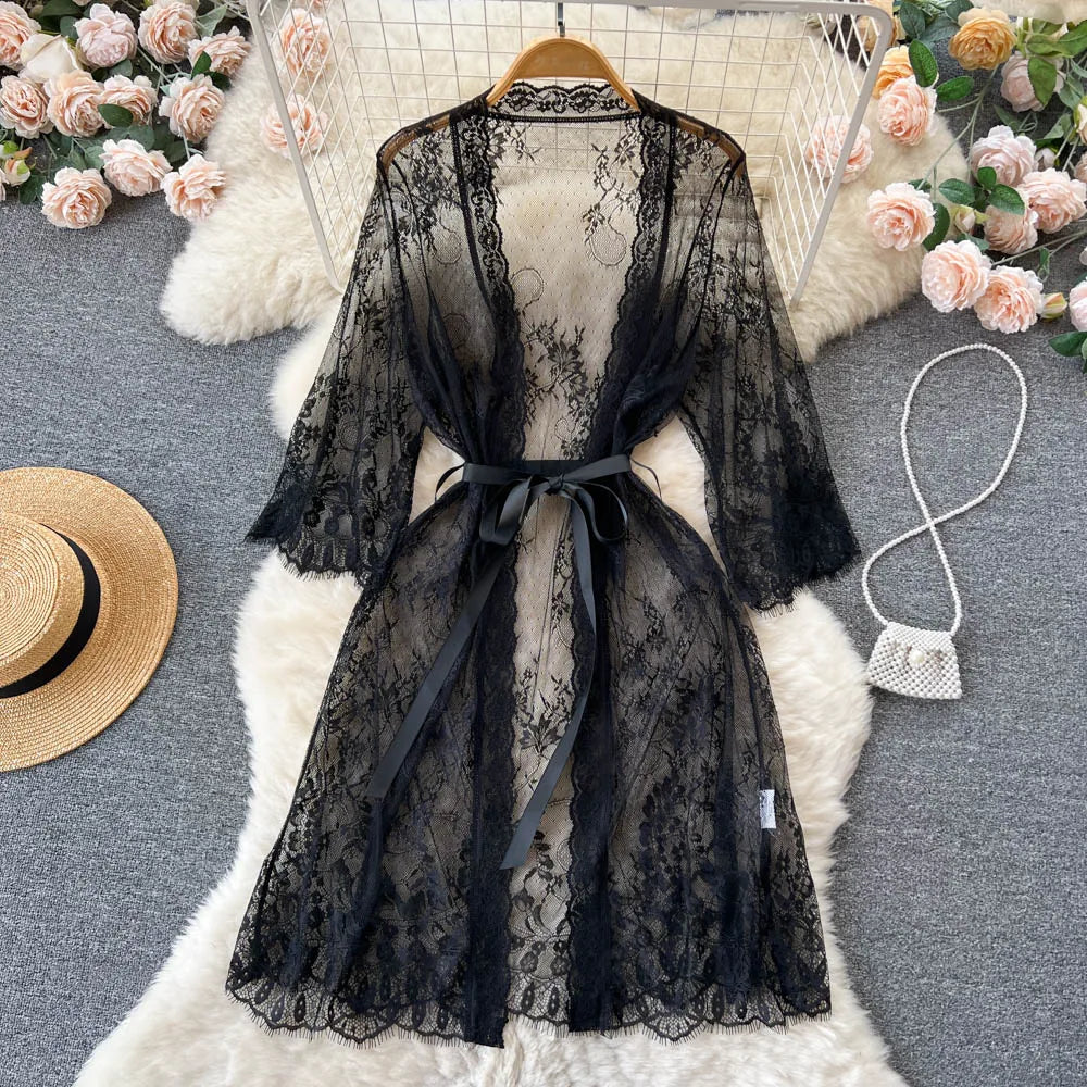 Whisperveil Lace Robe