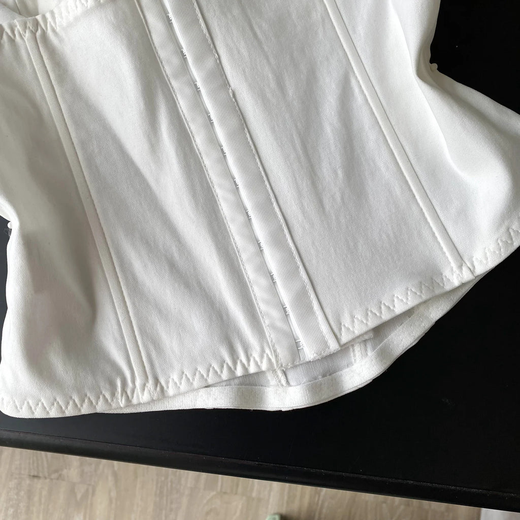 Ruffle Me Blue Corset Top