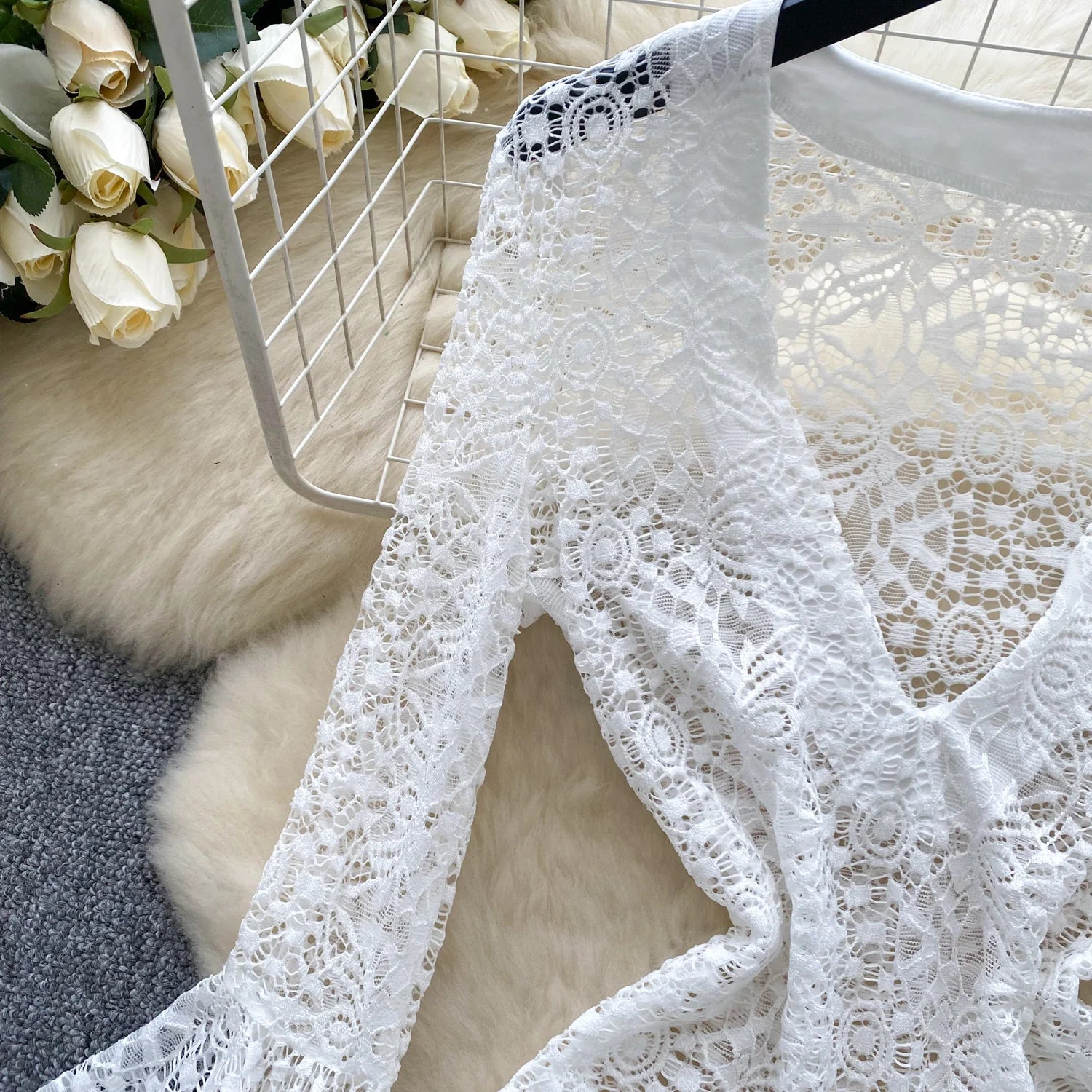 Luminara Lace Robe Dress