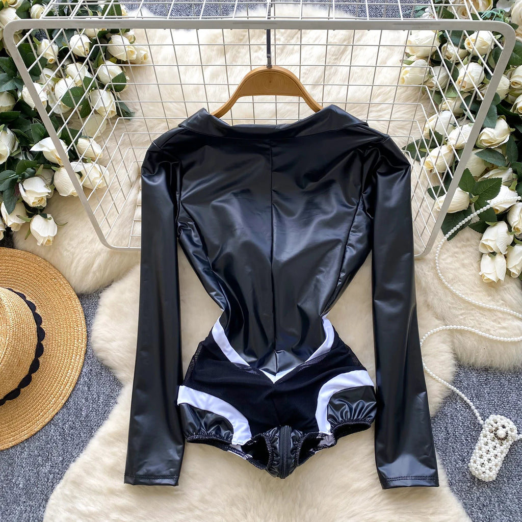 Gridline Zip Bodysuit