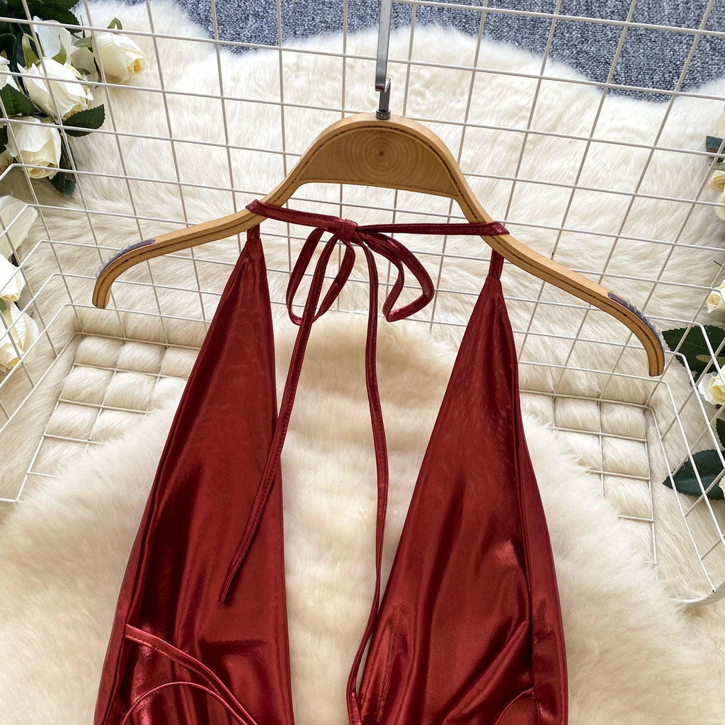 Silk and Sin Halter Romper