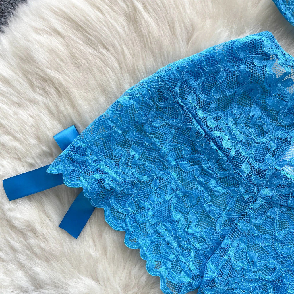 Azure Allure Lace Bow Set
