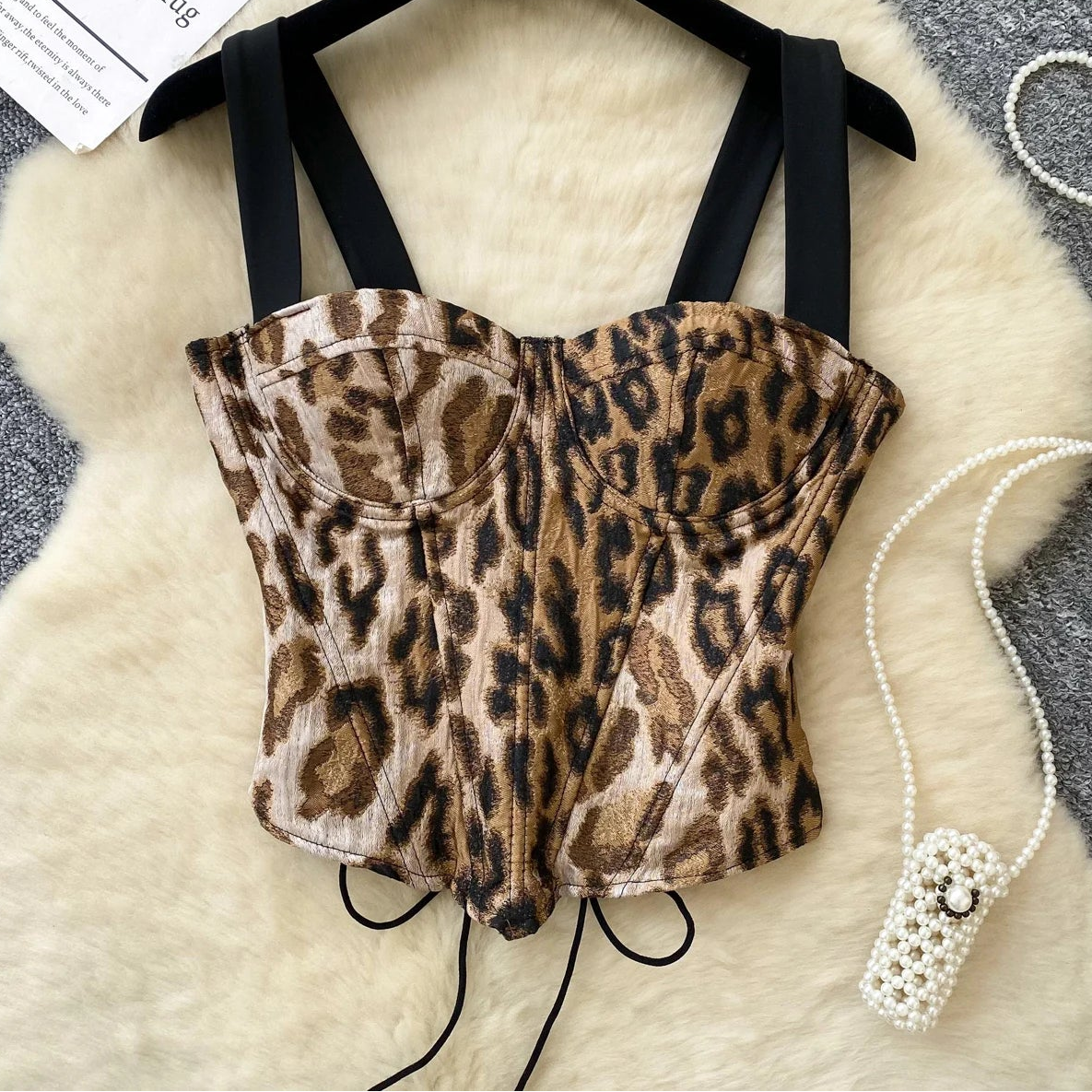 Leopard Laced Corset Top