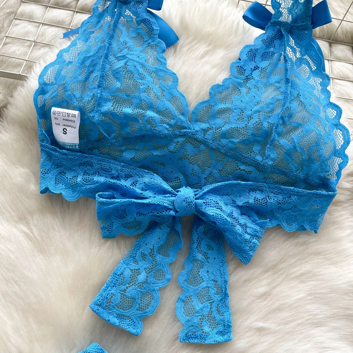Azure Allure Lace Bow Set
