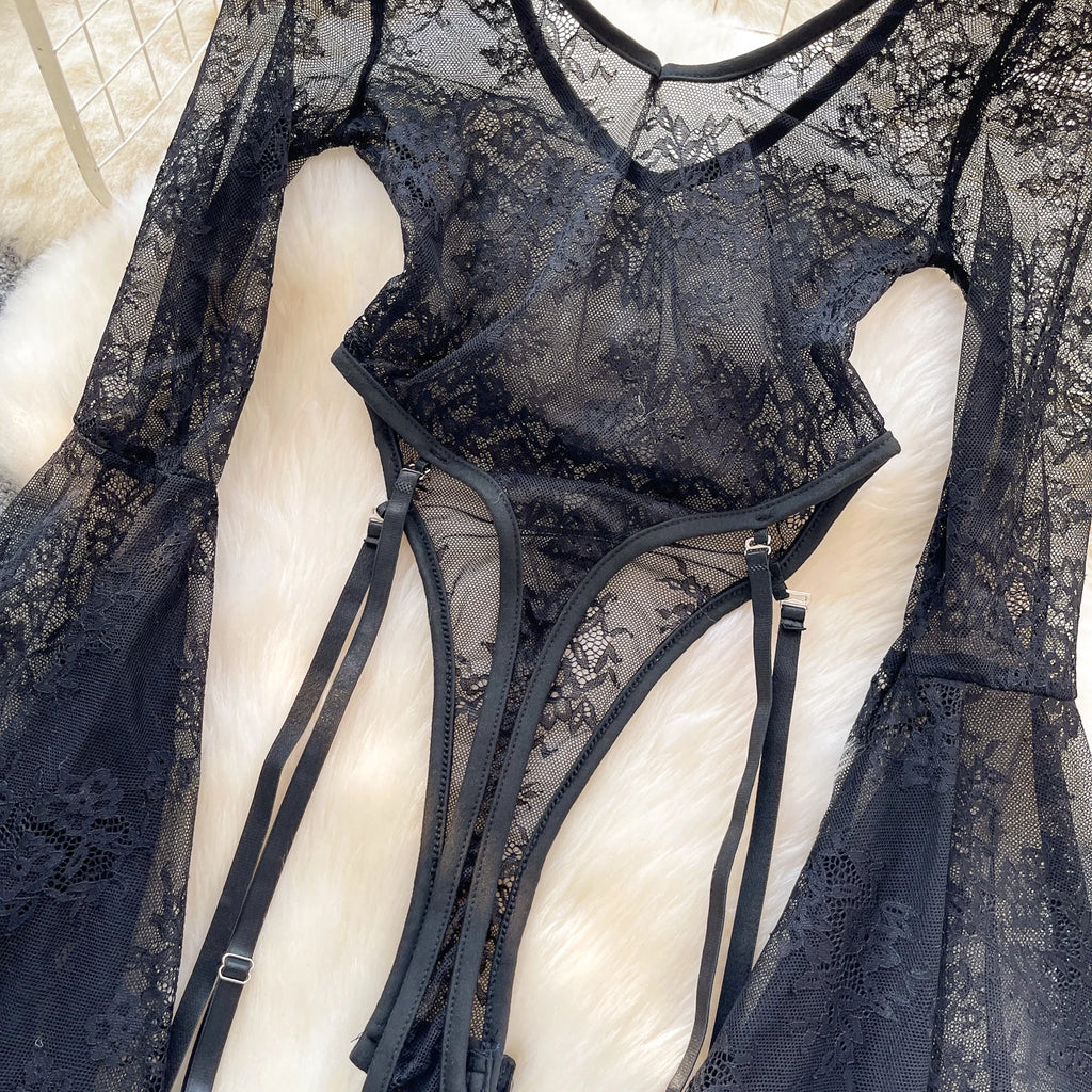 Veilbound Lace Bodysuit Set