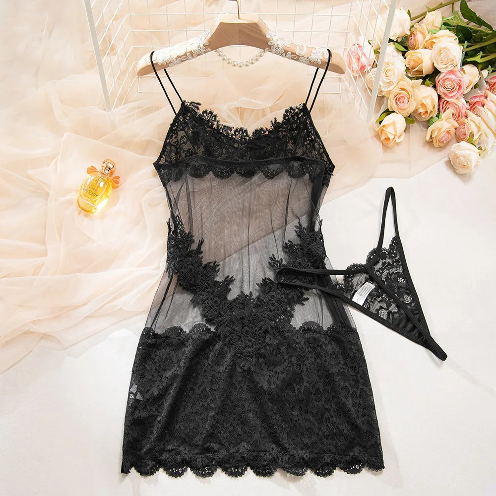 Nightfall Petal Lace Slip Dress