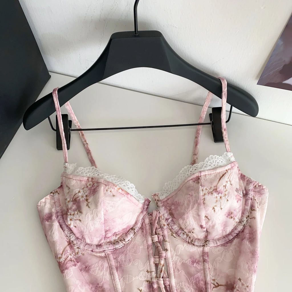 Petalbound Floral Lace Up Corset