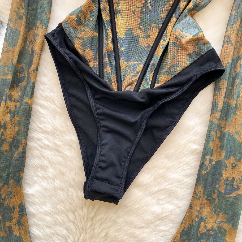 Strata Mesh Corset Bodysuit