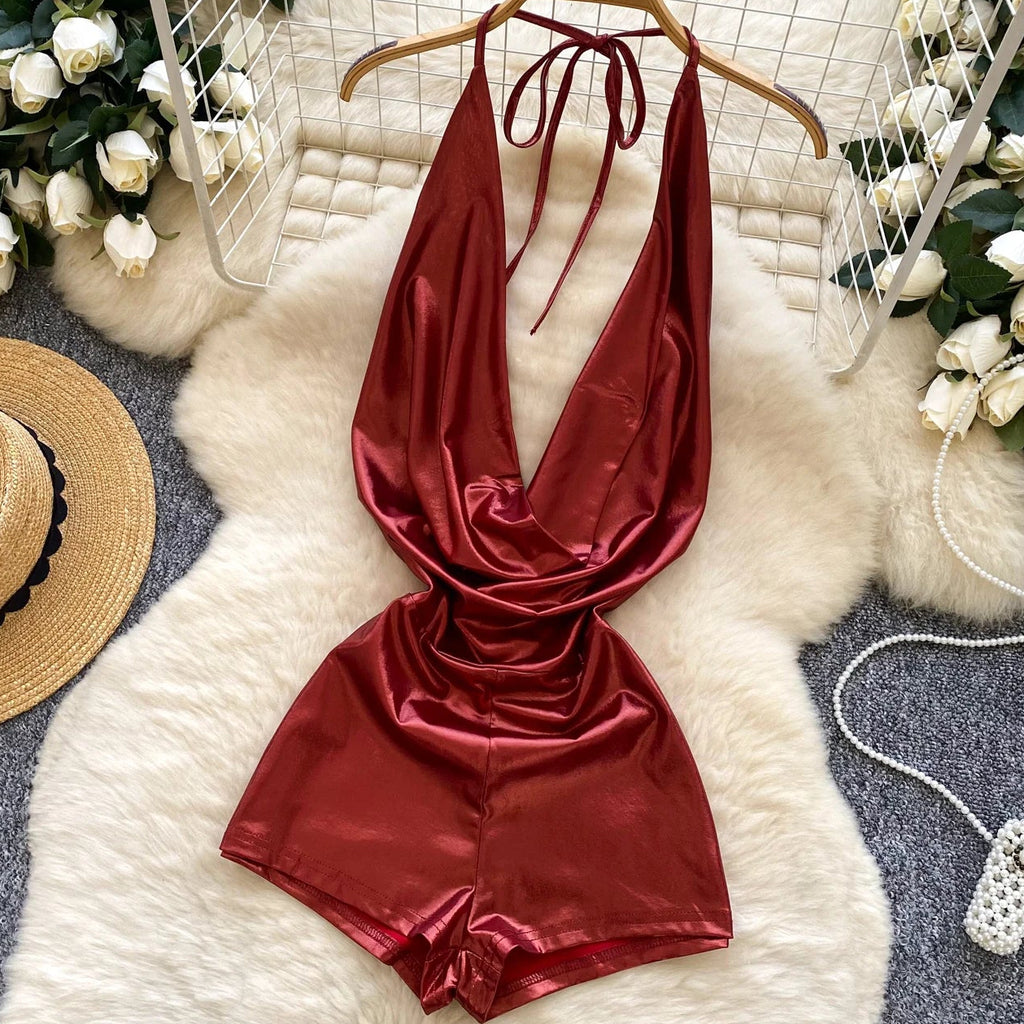 Silk and Sin Halter Romper