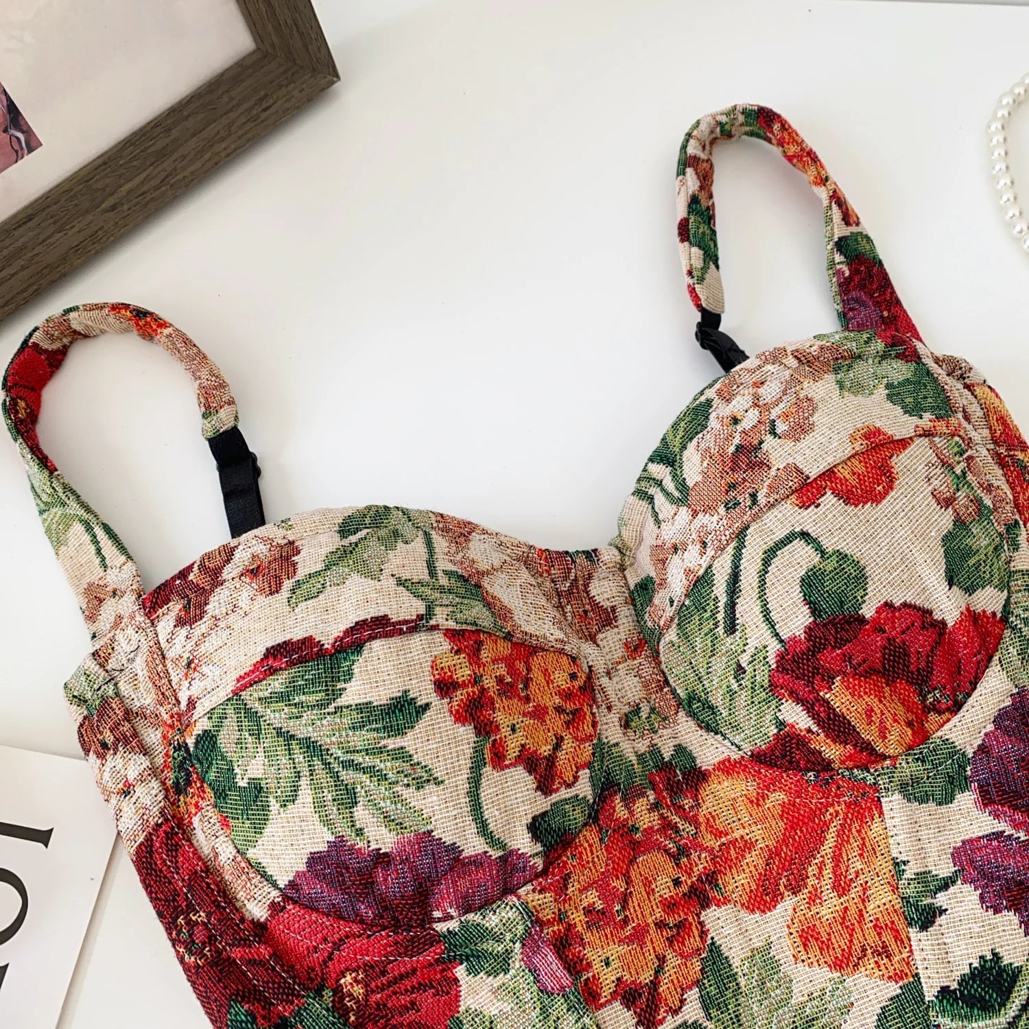 Floralweave Corset Top