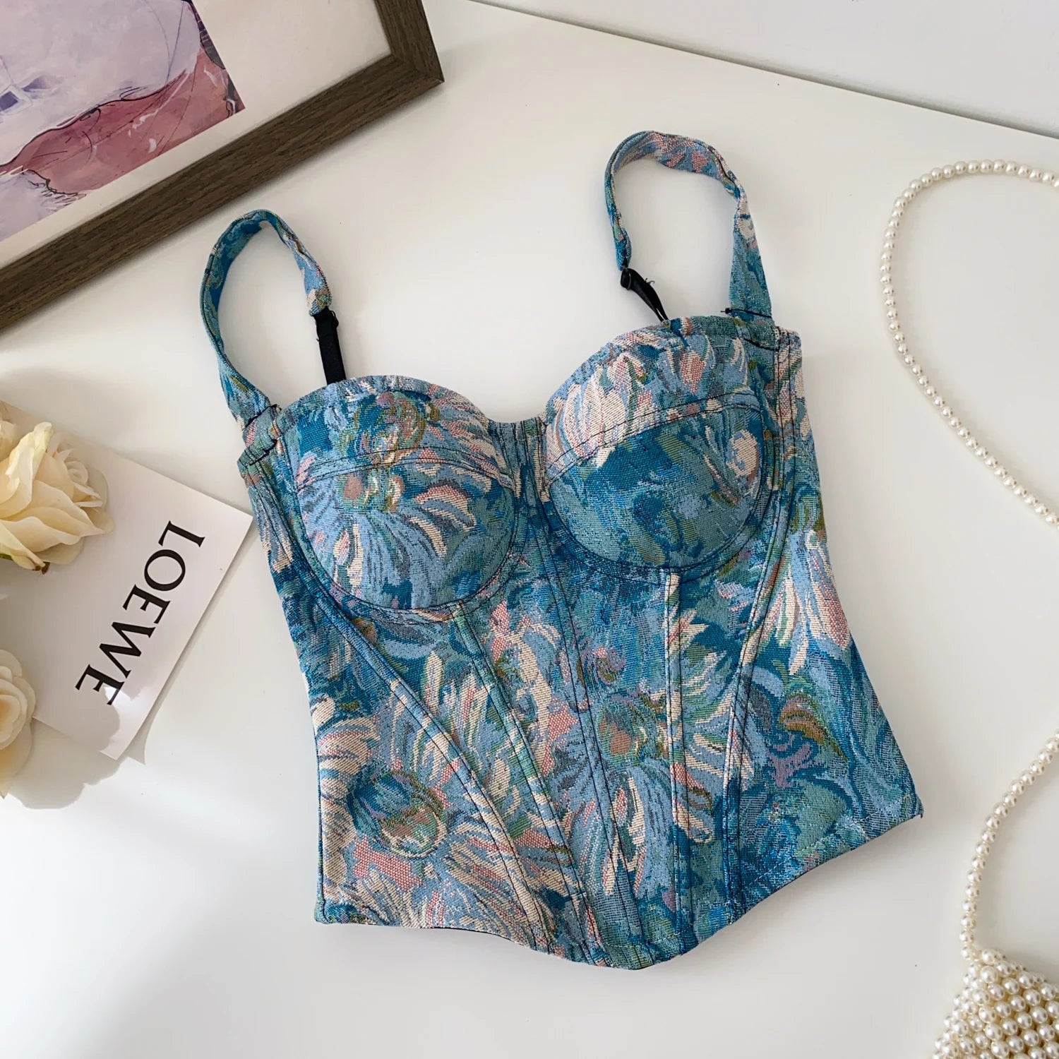 Floralweave Corset Top