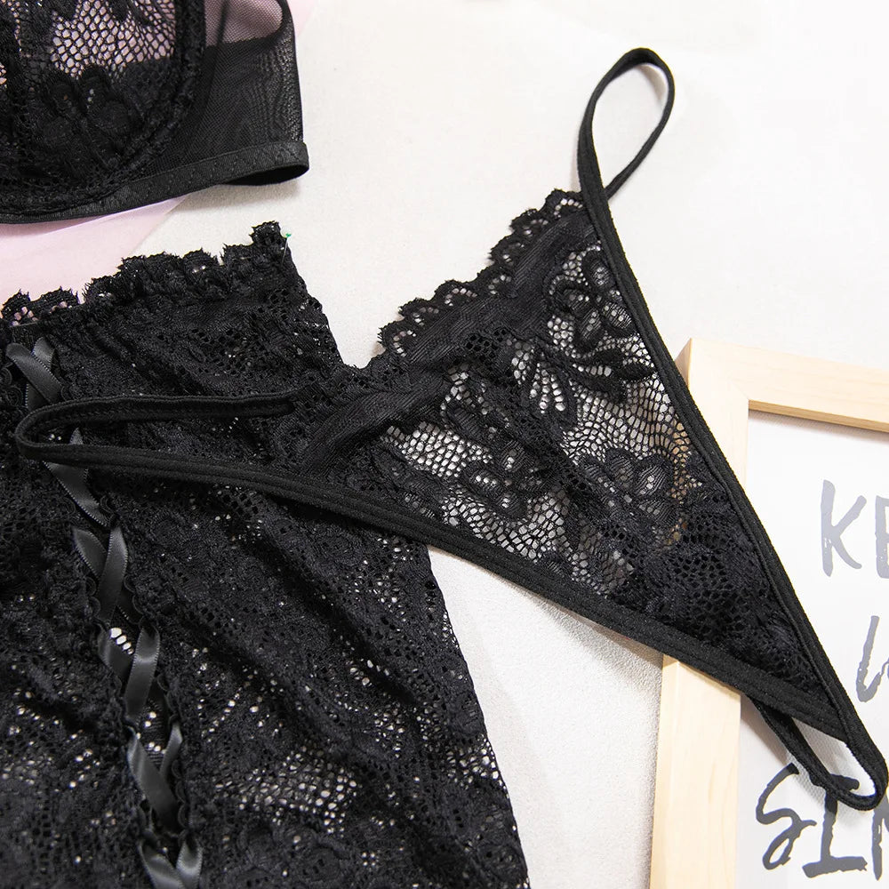 Midnight Mischief Lace Set