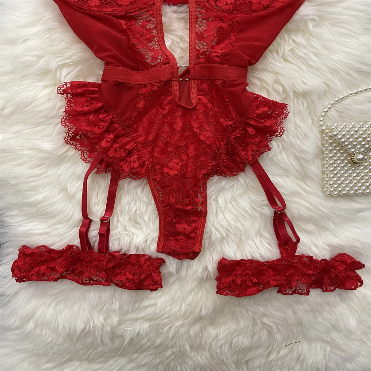 Frillbound Corset Bodysuit Set
