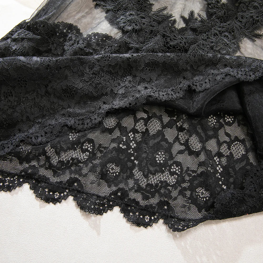 Nightfall Petal Lace Slip Dress