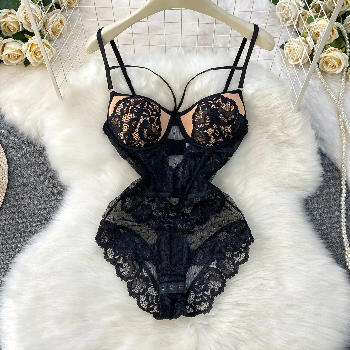 Noir Obsession Backless Bodysuit