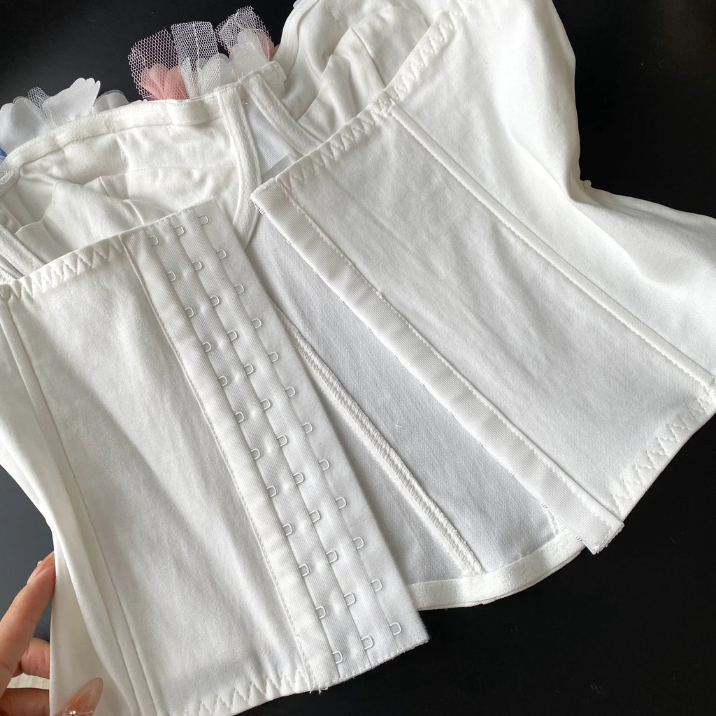 Ruffle Me Blue Corset Top